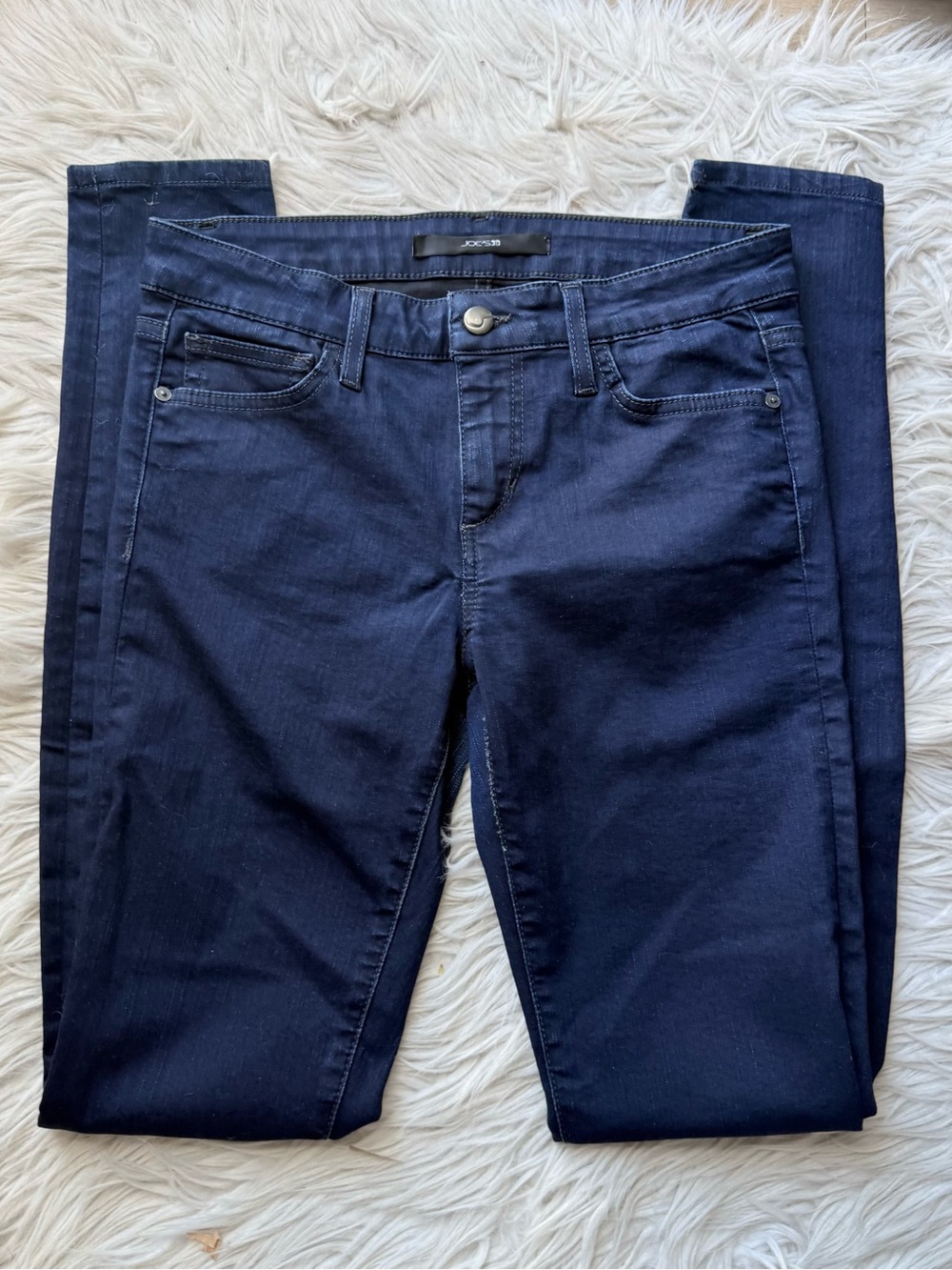 Joe’s Jeans Aaliyah Skinny Jeans Size 27 Dark Indigo Blue Coated Stretch